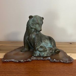 Bronze Bear With Cub Sculpture by Wah Ming Chang Limited Edition